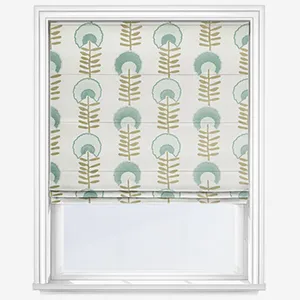 Scandi Floral Seafoam Roman Blind
