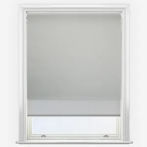 Leniro Blackout Pebble Grey & Sunvue Dove Grey Double Roller Blind