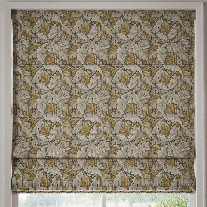 William Morris Acanthus Velvet Made To Measure Roman Blind Flint