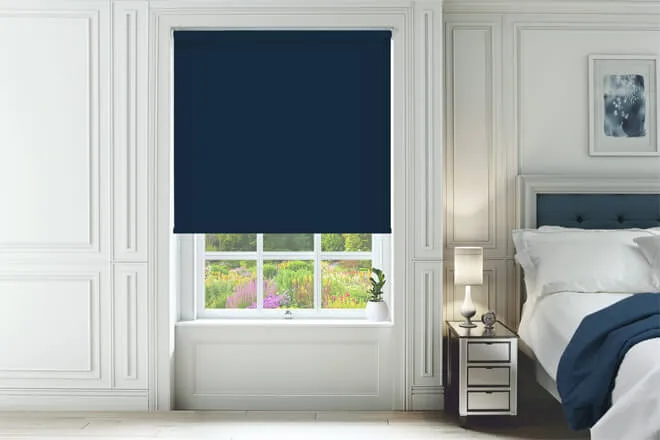 Alpha Blackout Royal Blue - Fire Retardant Moisture Resistant Blackout Roller Blind