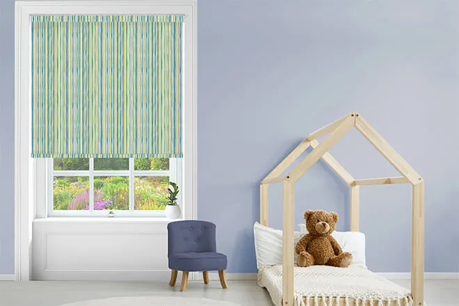 Stripe Blue - Children's Blackout Roller Blind