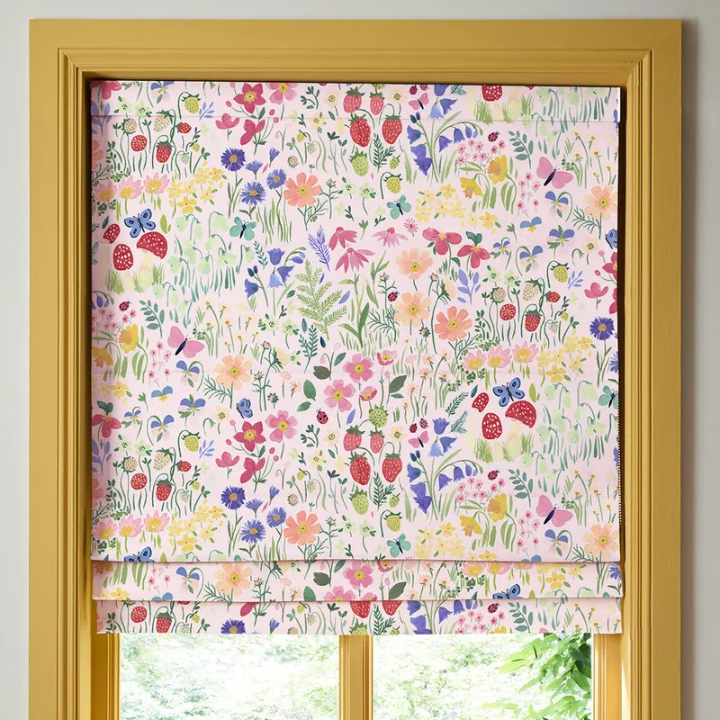 Wee Blue Bell Secret Garden Made To Measure Roman Blind Rose