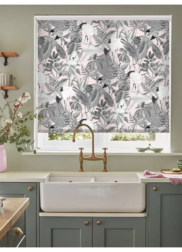 Oriental Aviary Blush Roller Blind By Boon &Amp; Blake