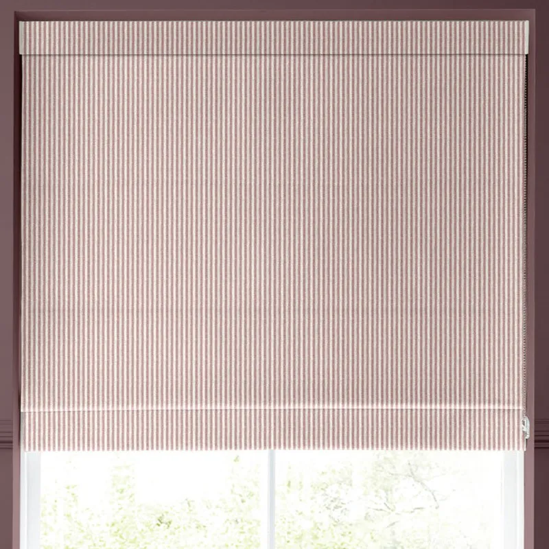 Emily Bond Oscar Stripe Made To Measure Roman Blind Raspberry