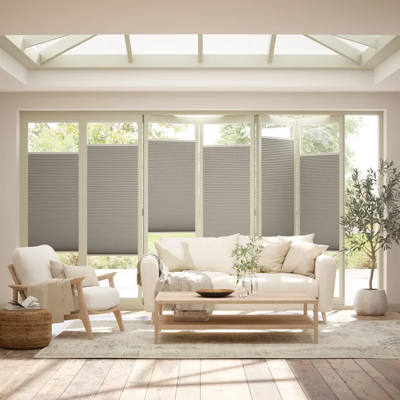 Bifold Adapt Duoluxe Modern Grey Pleated Blind