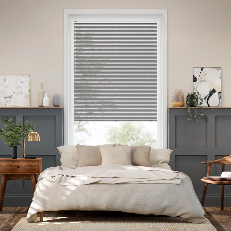 Perfect Fit L-shaped Oscar Matte Anchor Grey Venetian Blind - 25mm Slat