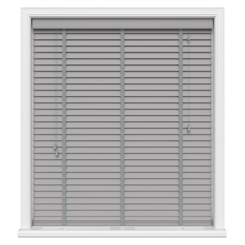 Ash Grey Real Wood With Steel Tapes Blinds Uk