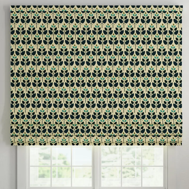 Ante Decor Cadiz Printed Cotton Made To Measure Roman Blind Lapis