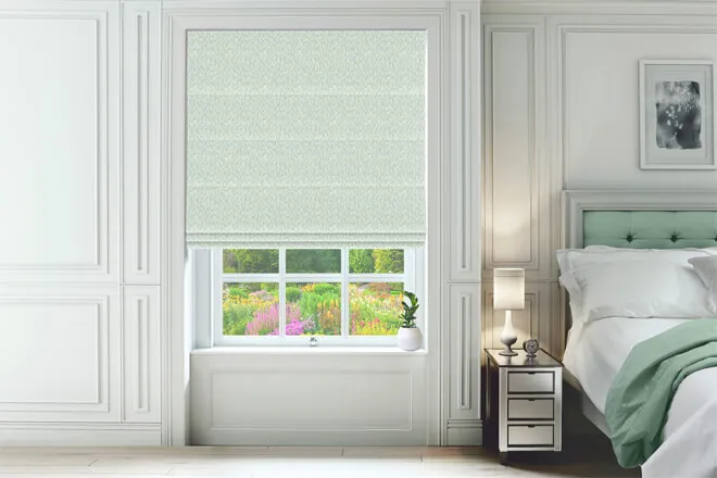 Braxton Duck Egg - Patterned & Textured Roman Blind