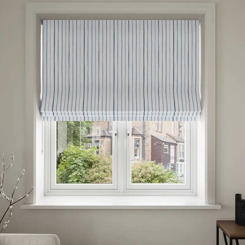 Laura Ashley Painterly Stripe Dark Seaspray Blinds Uk