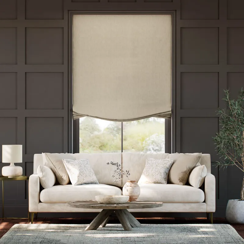 Linen Hopsack Relaxed Roman Blind