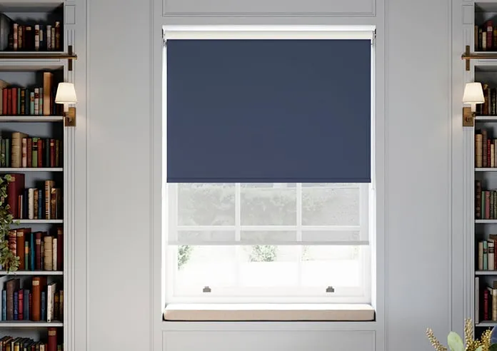 Rimini (Blackout) Navy & Optima Tide - Double Roller Blind
