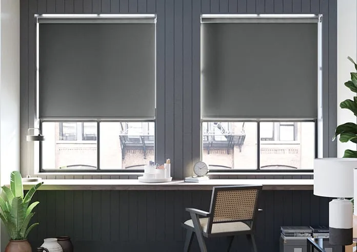 Trinity (Blackout) Fossil Grey - Roller Blind
