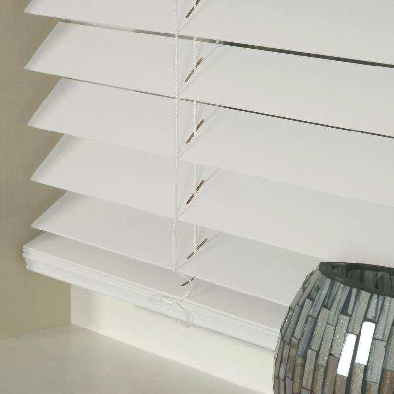 50mm Basswood Wooden Venetian Made To Measure Blind White