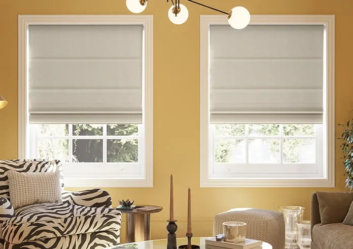 Atina (Blackout) Orange Splash - Roman Blind