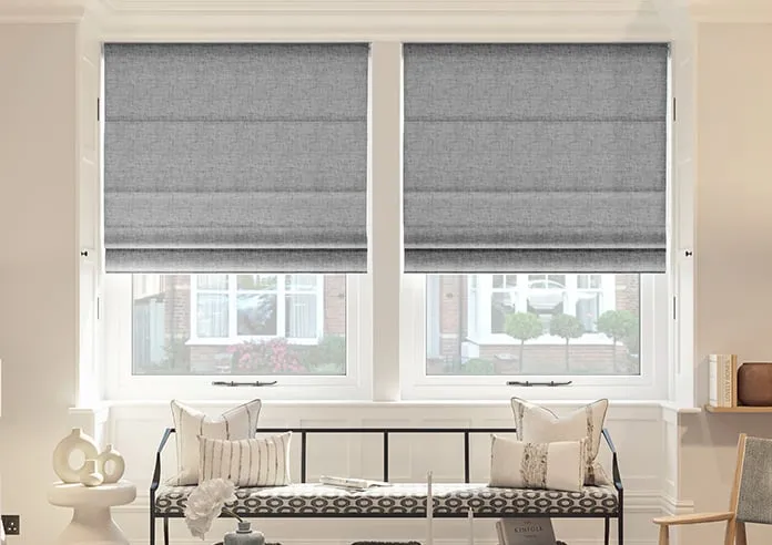Melrose (Blackout) Wool Grey - Roman Blind