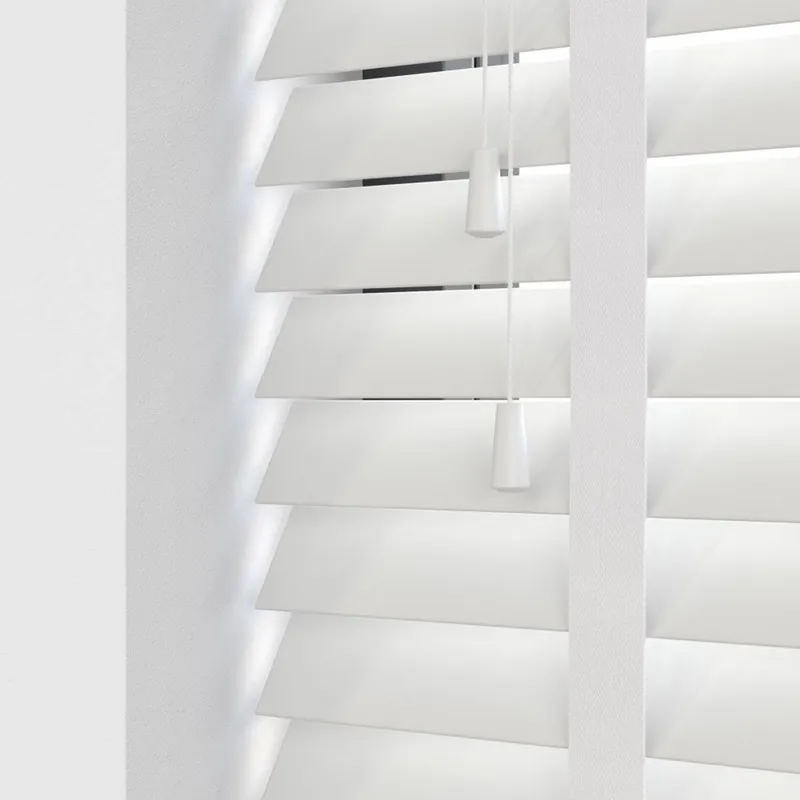 50mm Express Taped Faux Wooden Venetian Made To Measure Blind White