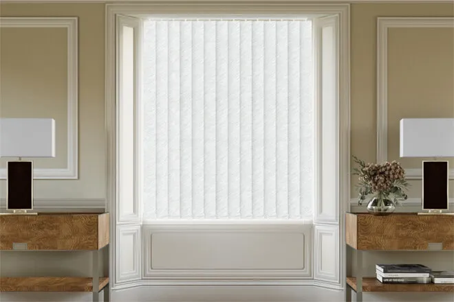 Isabelle White - Shadow Pattern Vertical Blind