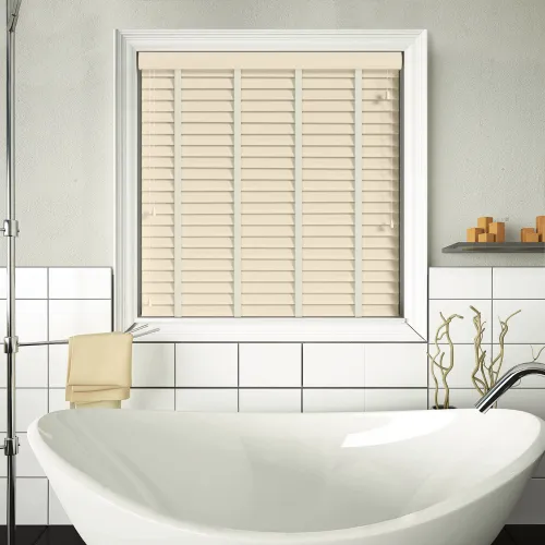 Linara Wood Blind Grain Faux Wood Blind With Barley Ladder Tapes