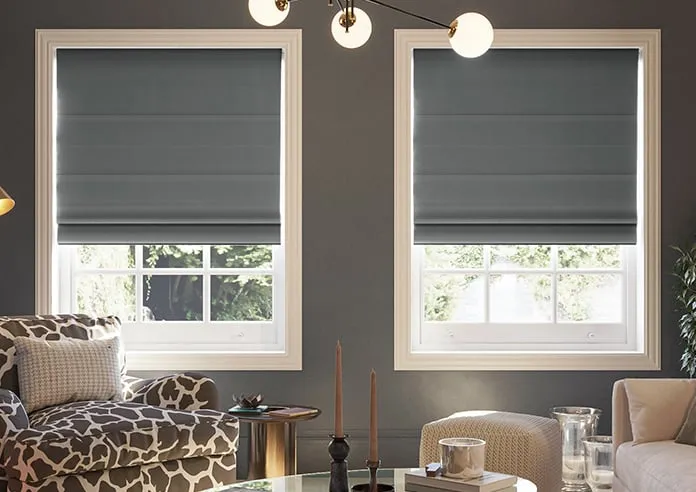 Kyoto Faux Silk Anthracite - Roman Blind