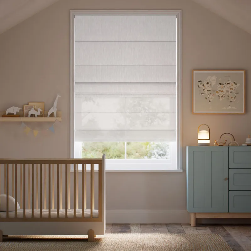 Electric Peyton Off White & Cloud White Double Roman Blind