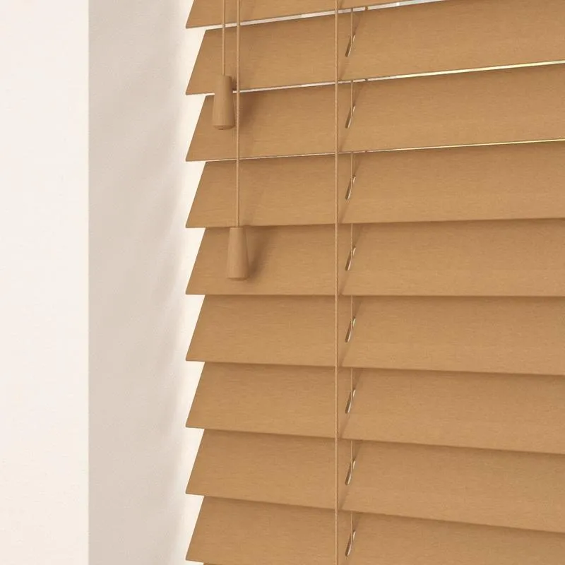 50mm Primary Wood Wooden Venetian Made To Measure Blind Medium Oak