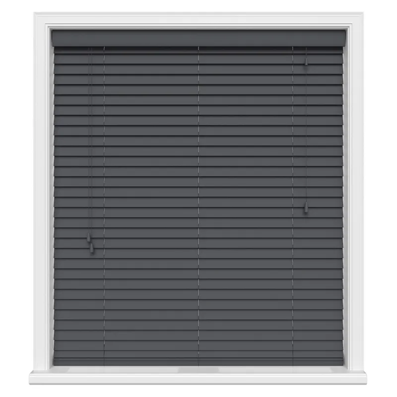 Khol Anthracite Real Wood Blinds Uk