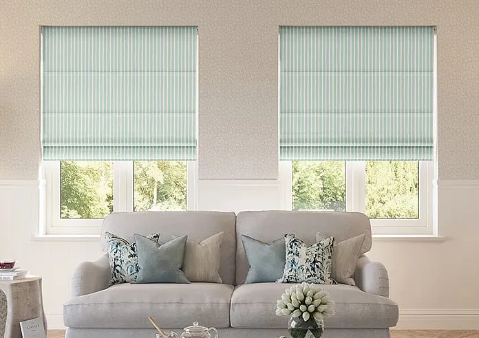 Vintage Stripe Aqua - Roman Blind