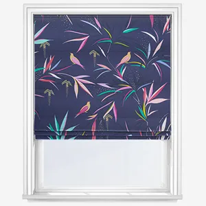 Sara Miller Bamboo Smokey Blue Roman Blind