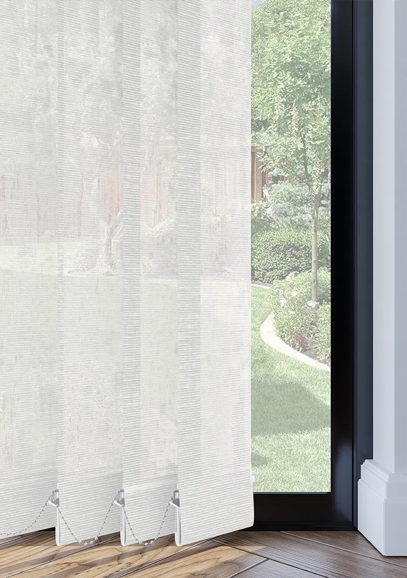 White Textured Stripe Vertical Blind