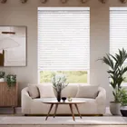 Click2go Brightest White Wooden Blind - 50mm Slat