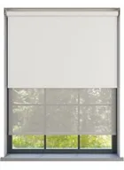 Amor White Lotus With Haze Soft Grey Double Roller Blind