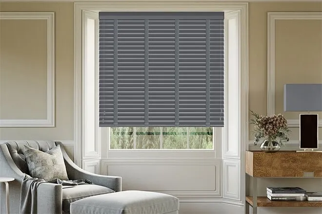 Morgan Dark Grey - Wooden Blind Slate Tape