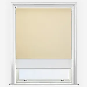 Optima Blackout Light Taupe & White Double Roller Blind