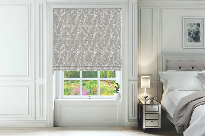 Carlisle Grey - Floral Roman Blind