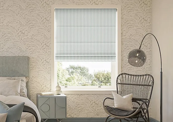 Lace Stripes Sage - Roman Blind