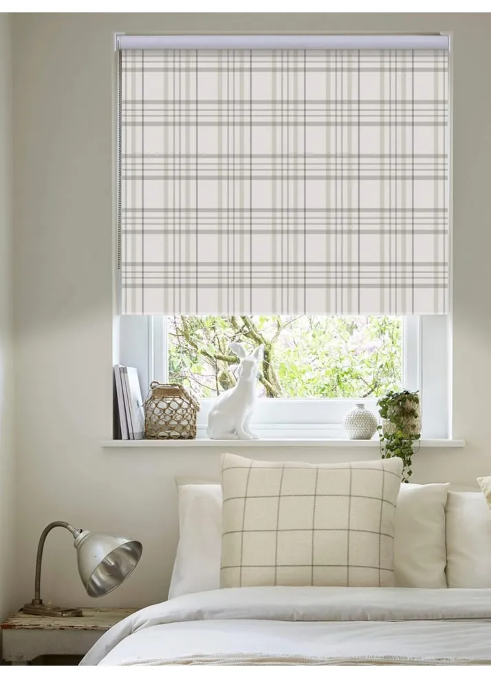 Devon Check Natural Roller Blind