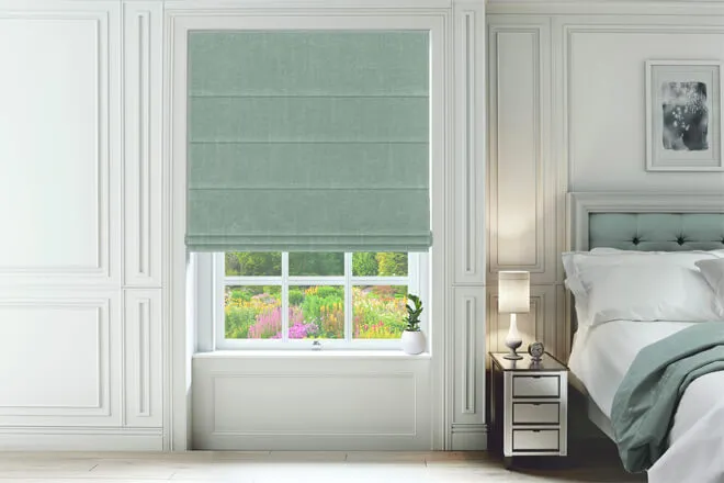 Taormina Aqua - Luxury Soft Touch Roman Blind
