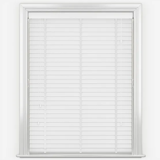 Aspen Deluxe Smooth Pure White Wooden Venetian Blind