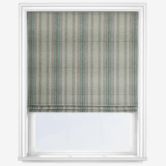 Moon Blenheim Silver Aqua Roman Blind