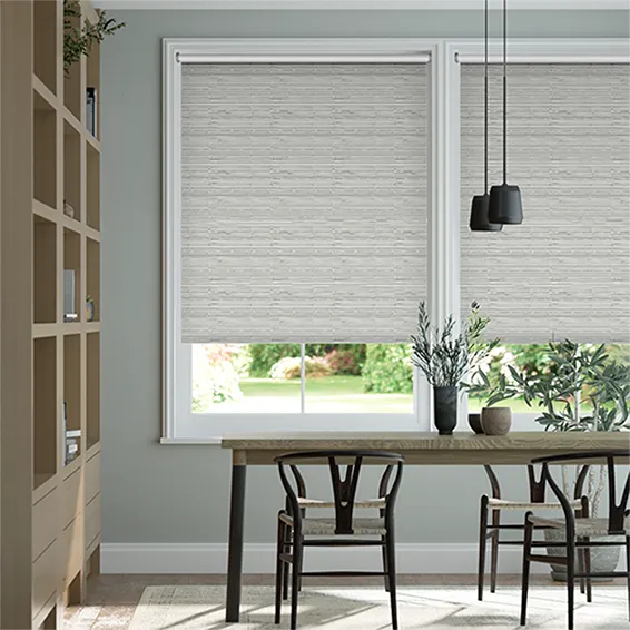 Lucius Blackout Mist Grey Roller Blind