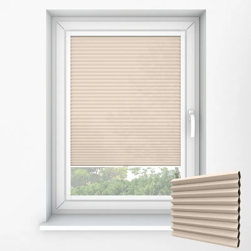 Duoshade Mosaic Vanilla Perfect Fit Honeycomb Blinds Perfect Fit Pleated Blinds