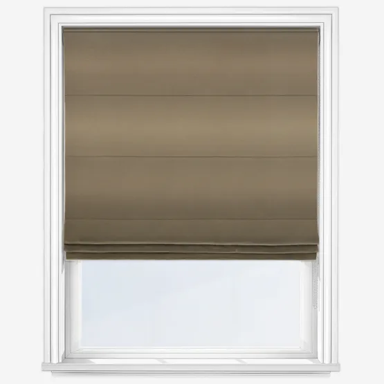 Touched By Design Luxe Faux Silk Latte Roman Blind