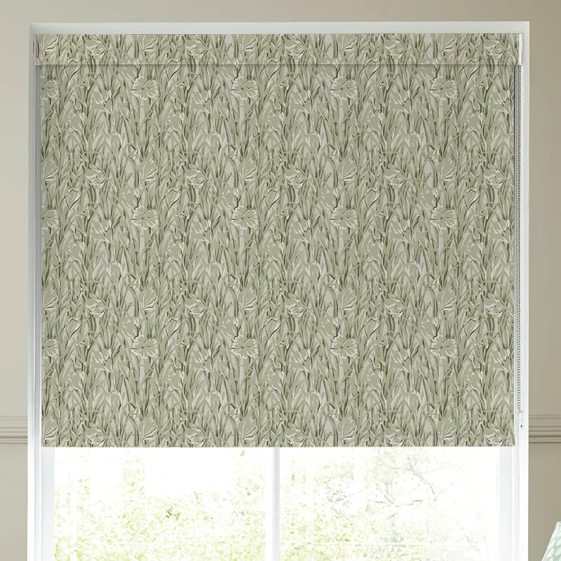 Emily Bond Crocus Blackout Made To Measure Roller Blind Sage Green