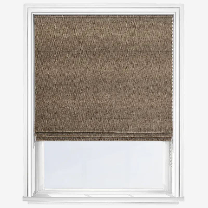 Malaga Herringbone Chocolate Roman Blind
