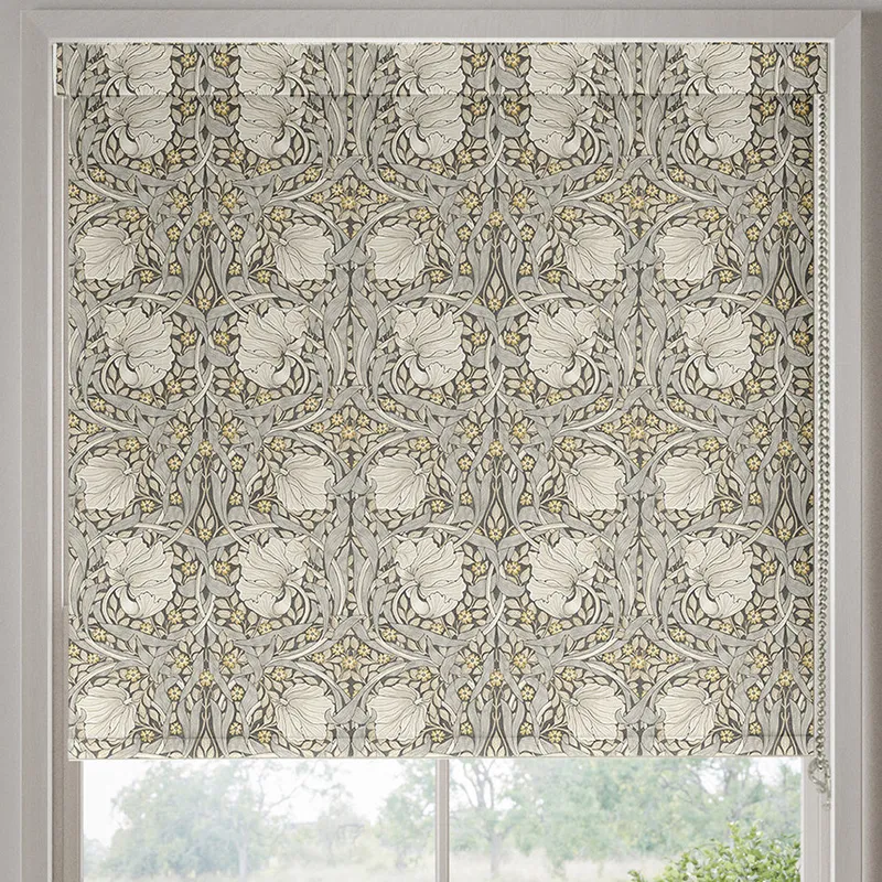 William Morris Pimpernel Made To Measure Blackout Roller Blind Flint