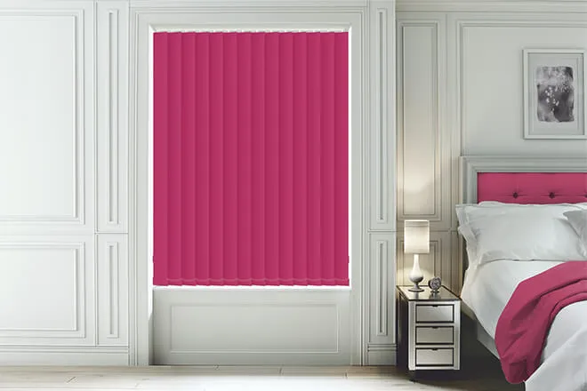 Hannah Lipstick Pink - Moisture Resistant Blackout Vertical Blind