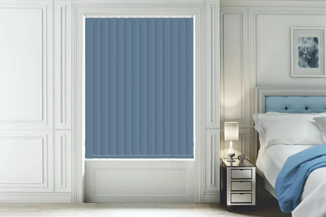 Ibiza Dusky Blue - Blackout Vertical Blind