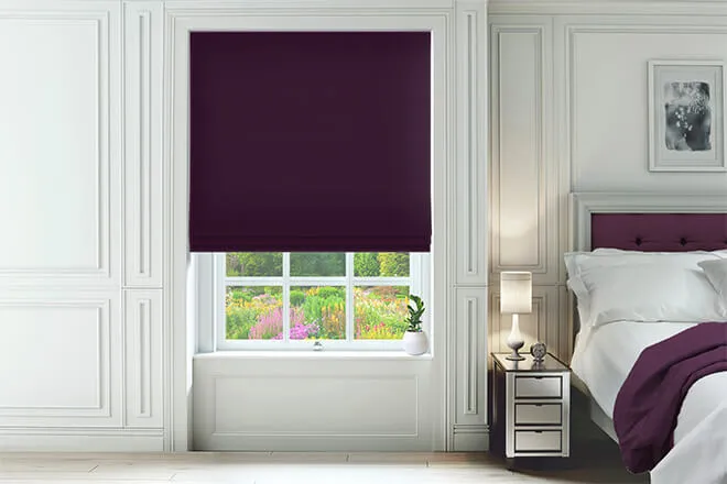 Omni Purple - Velvet Twist Fit No Drill Roman Blind