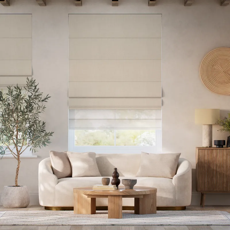 Electric Isabella Natural & Coconut Double Roman Blind